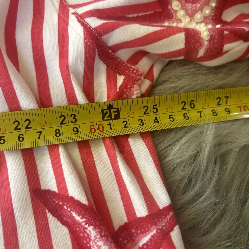 Vintage Outlander Plus Size 1x Women Button Up Top Jacket Red White Starfish - Picture 8 of 10